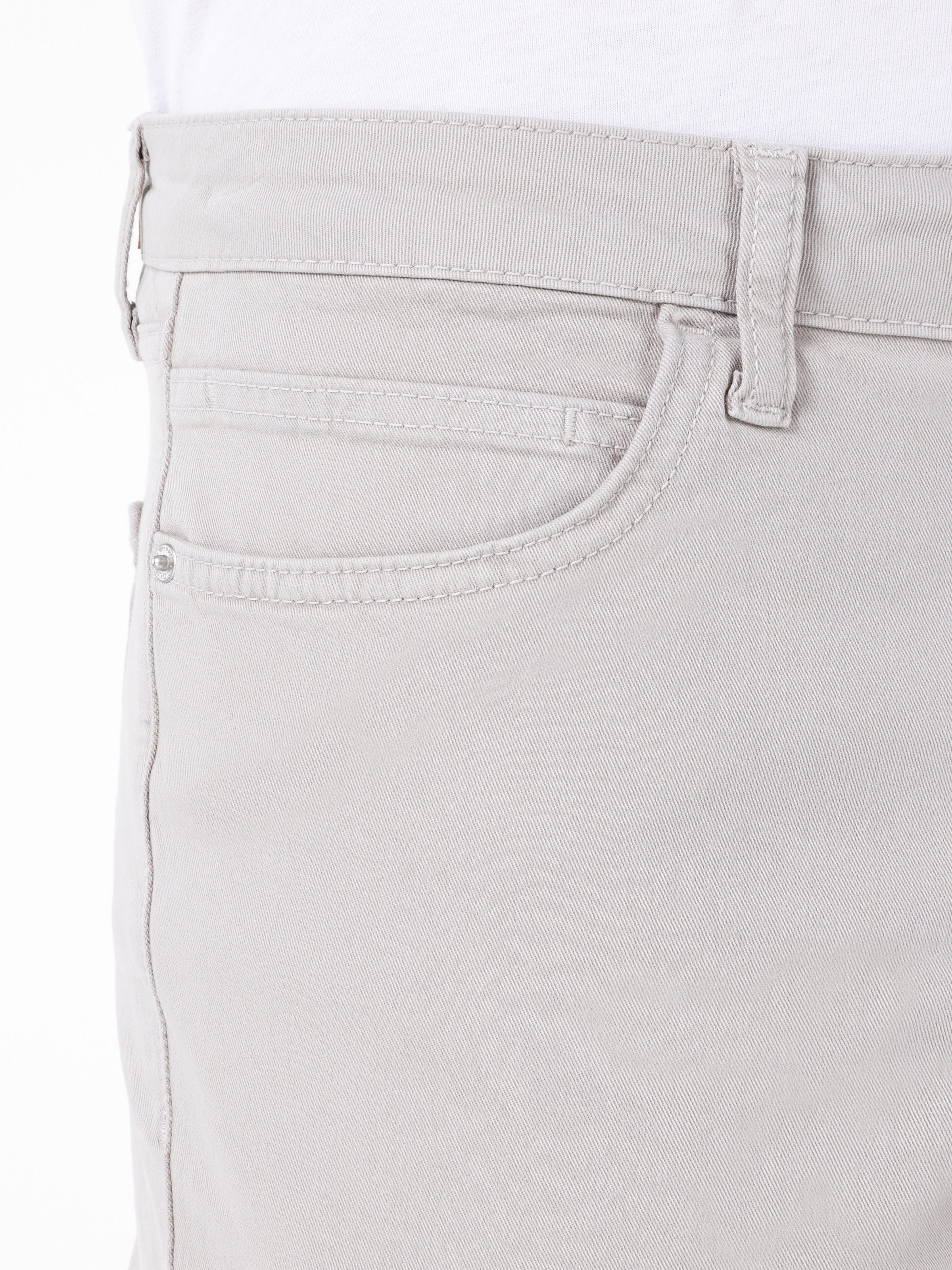 Afișați detalii pentru Pantaloni De Barbati Alb Straight Fit 