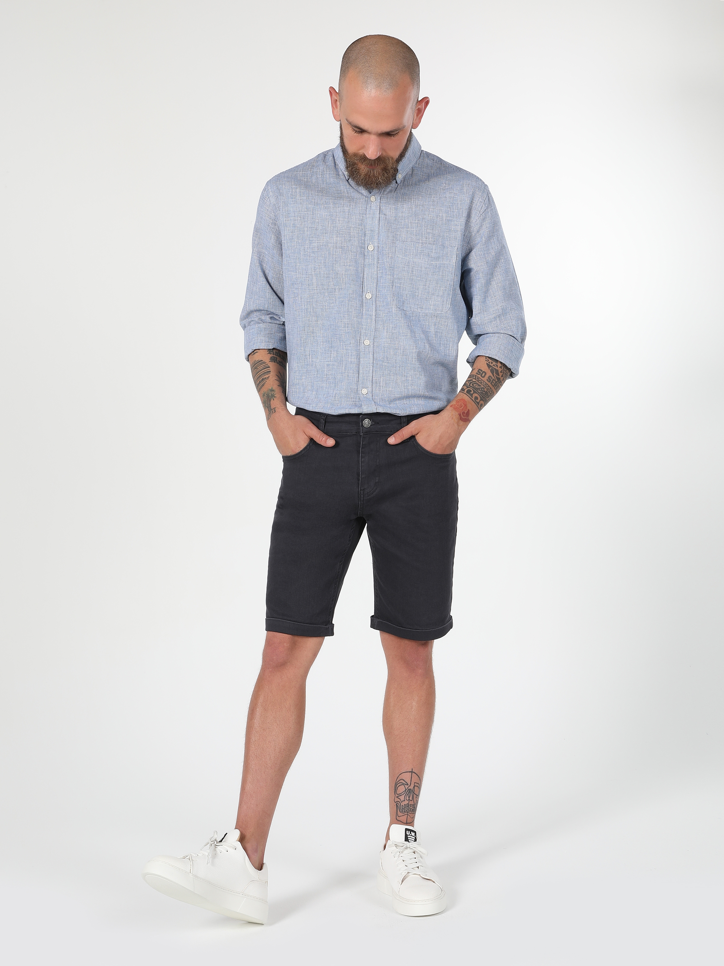Afișați detalii pentru Short / Pantaloni Scurti De Barbati Antracit Regular Fit 
