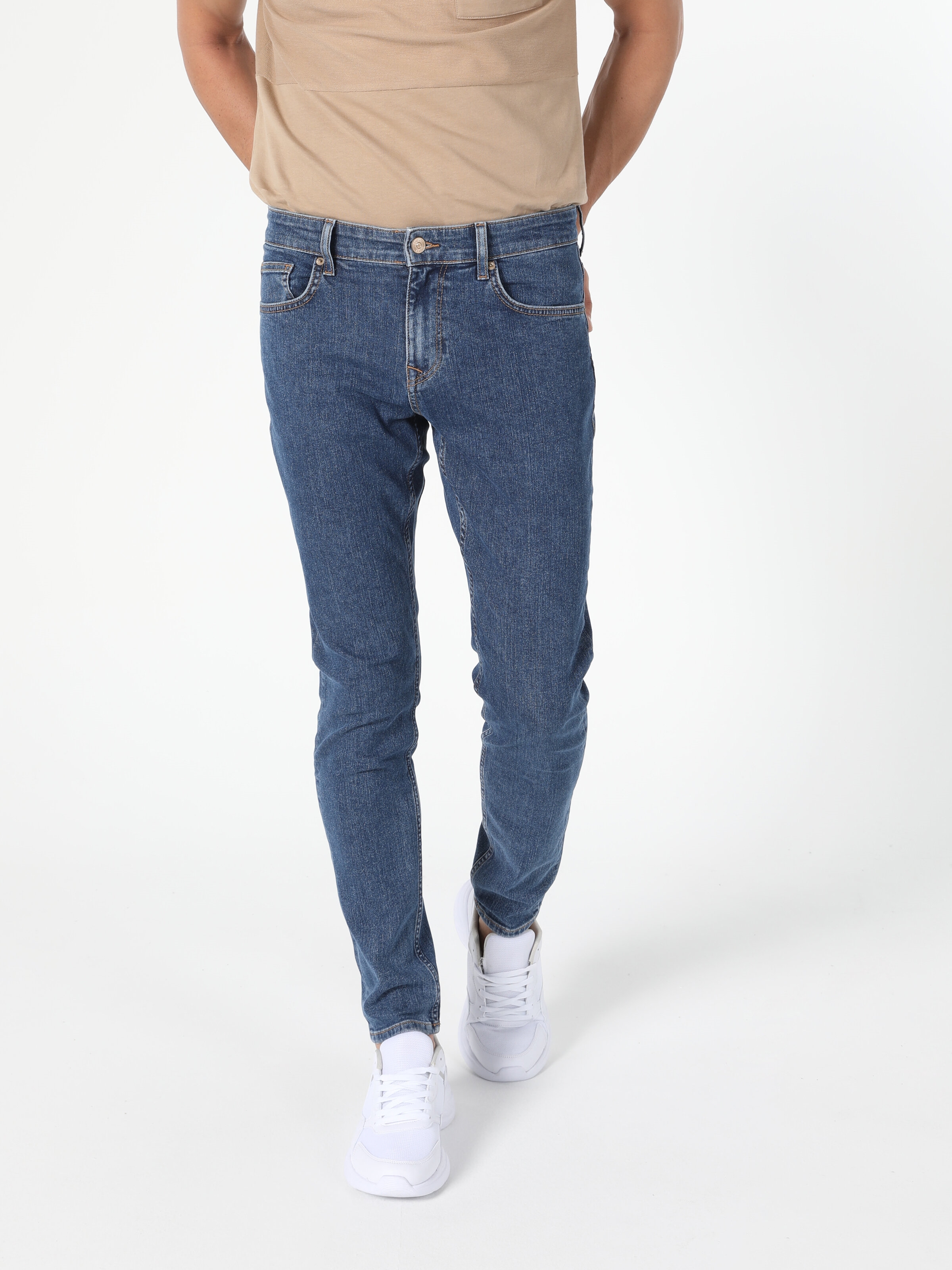 Afișați detalii pentru Pantaloni De Barbati Albastru Slim Fit 041 Danny