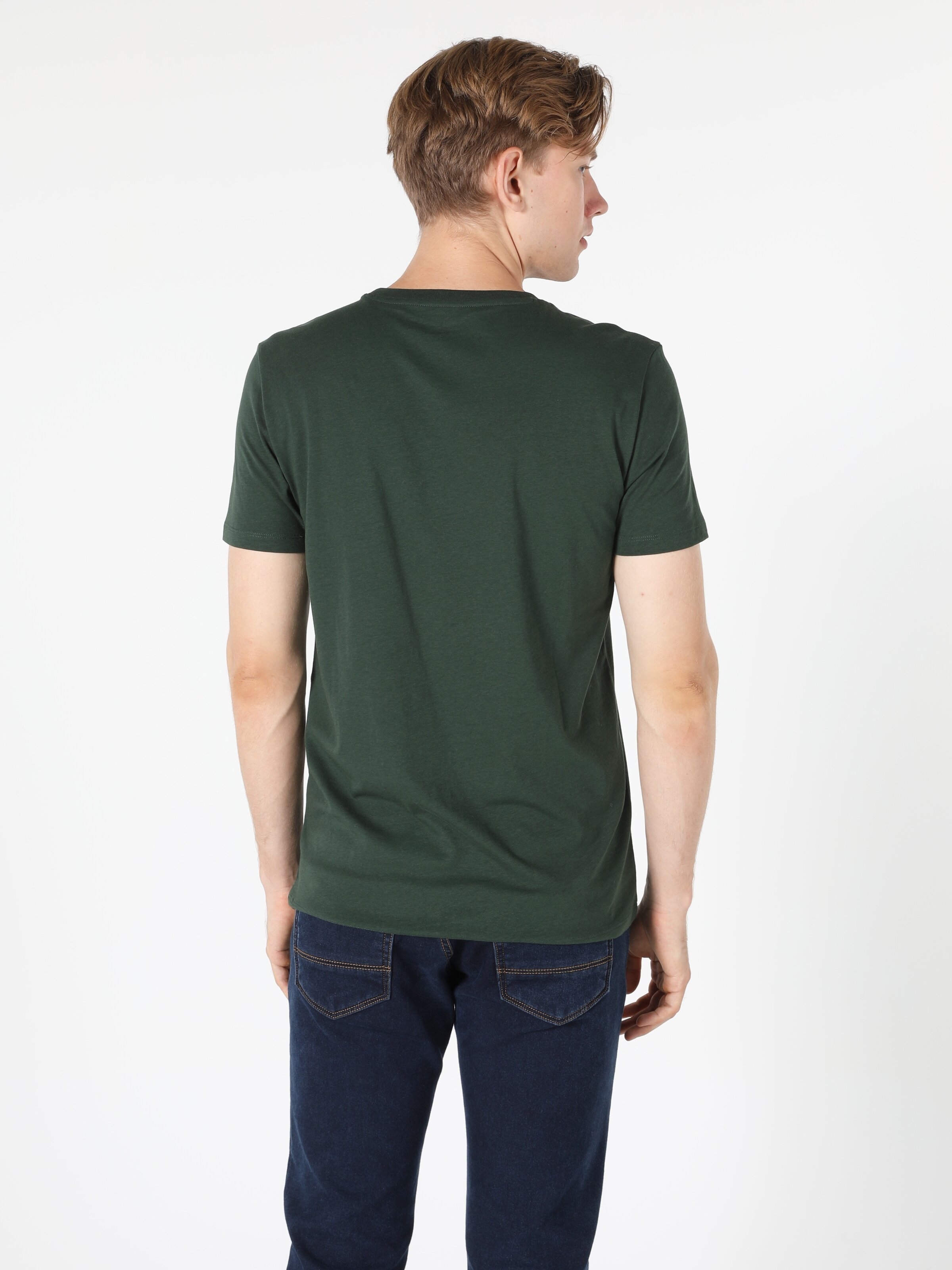 Afișați detalii pentru Tricou Cu Maneca Scurta De Barbati Verde Regular Fit  
