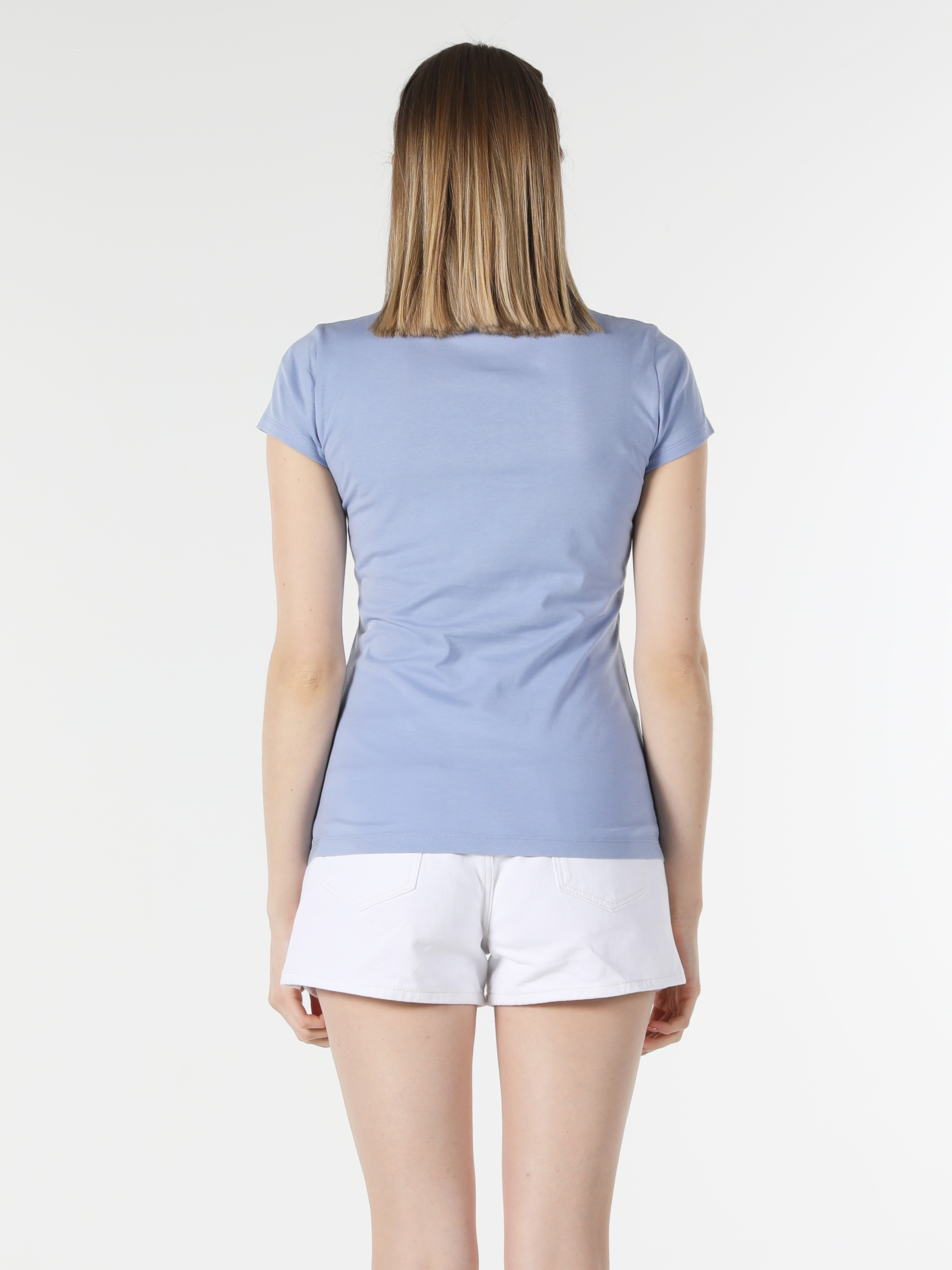 Afișați detalii pentru Tricou Cu Maneca Scurta De Dama Albastru Slim Fit  CL1058134