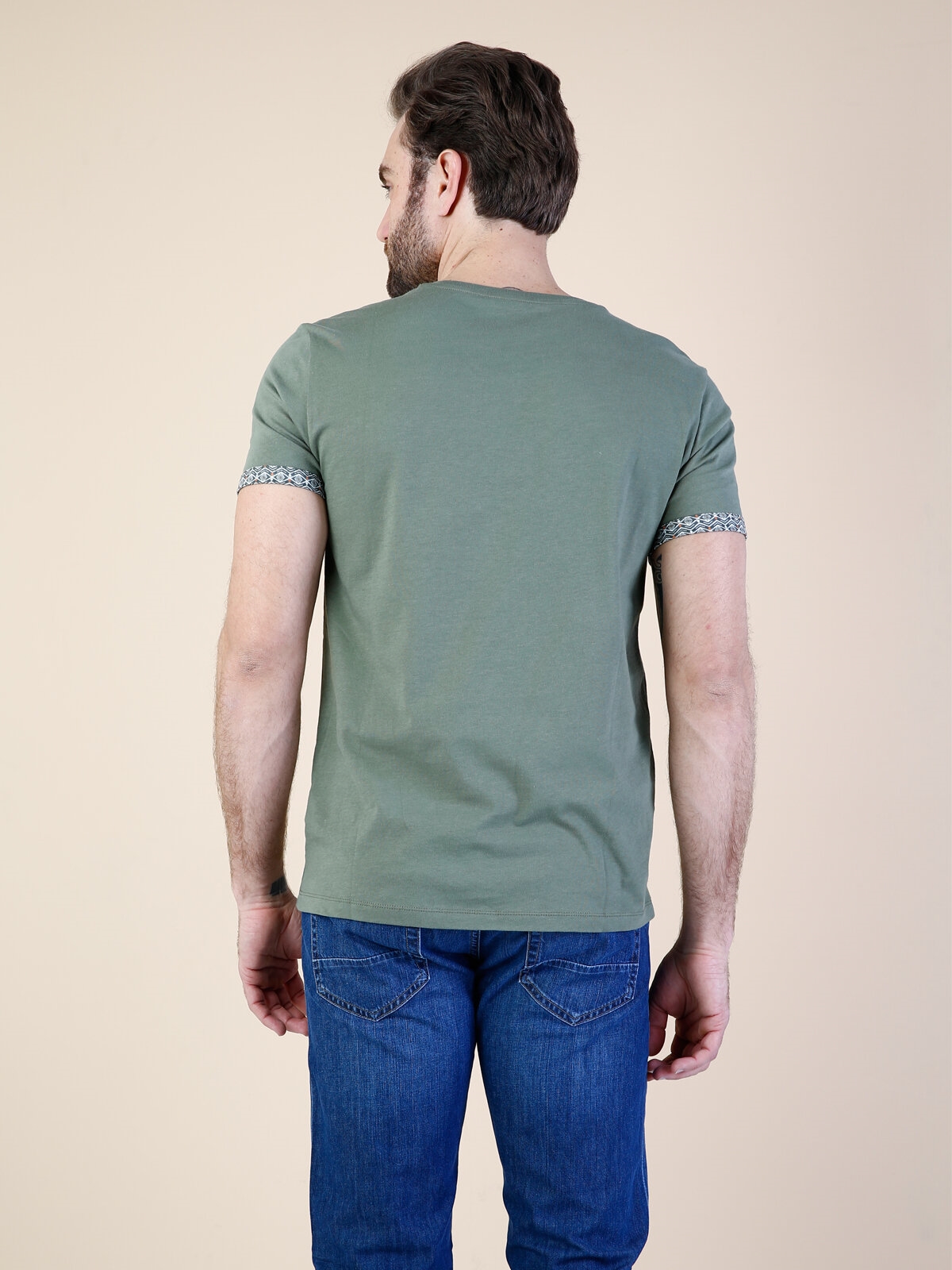 Afișați detalii pentru Verde Barbati Tricou Cu Maneca Scurta Regular Fit
