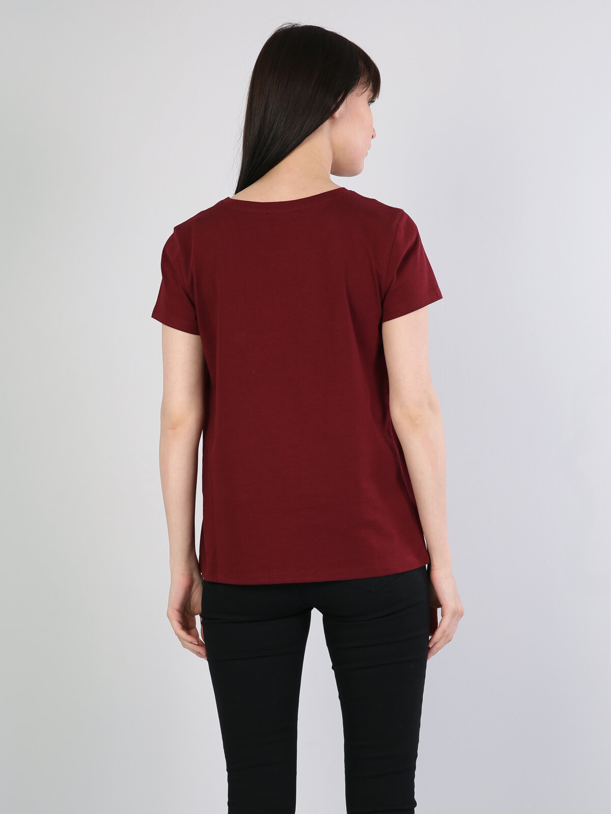 Afișați detalii pentru Tricou Cu Maneca Scurta De Dama Bordo Regular Fit 