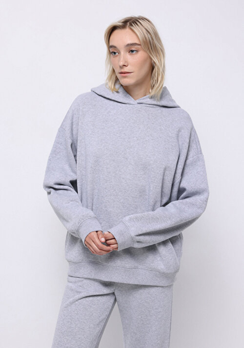 Minimin49 Hanorac / Bluza De Dama Gri Oversize Fit CL1076447 | Colin's