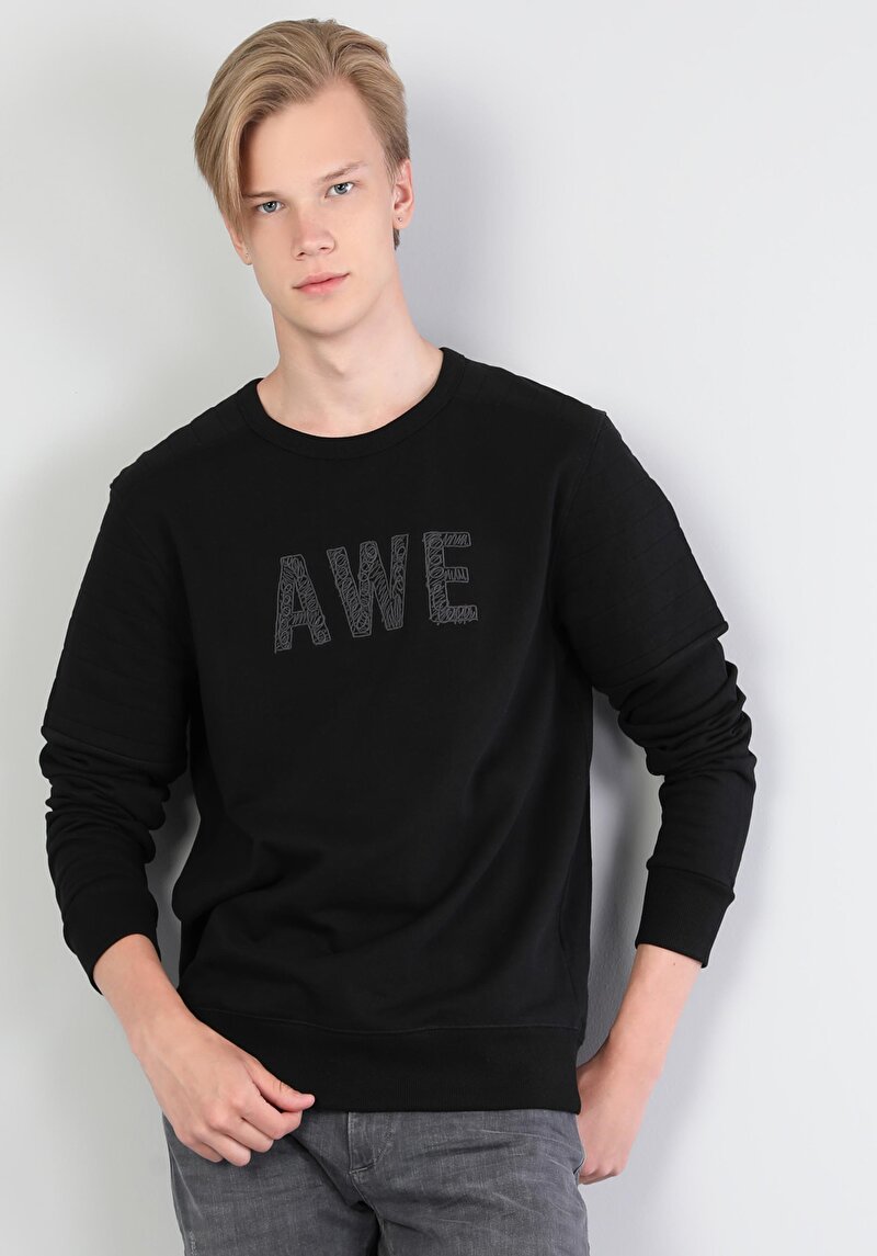 Imagine a Hanorac / Bluza De Barbati Negru Regular Fit  Cl1046020