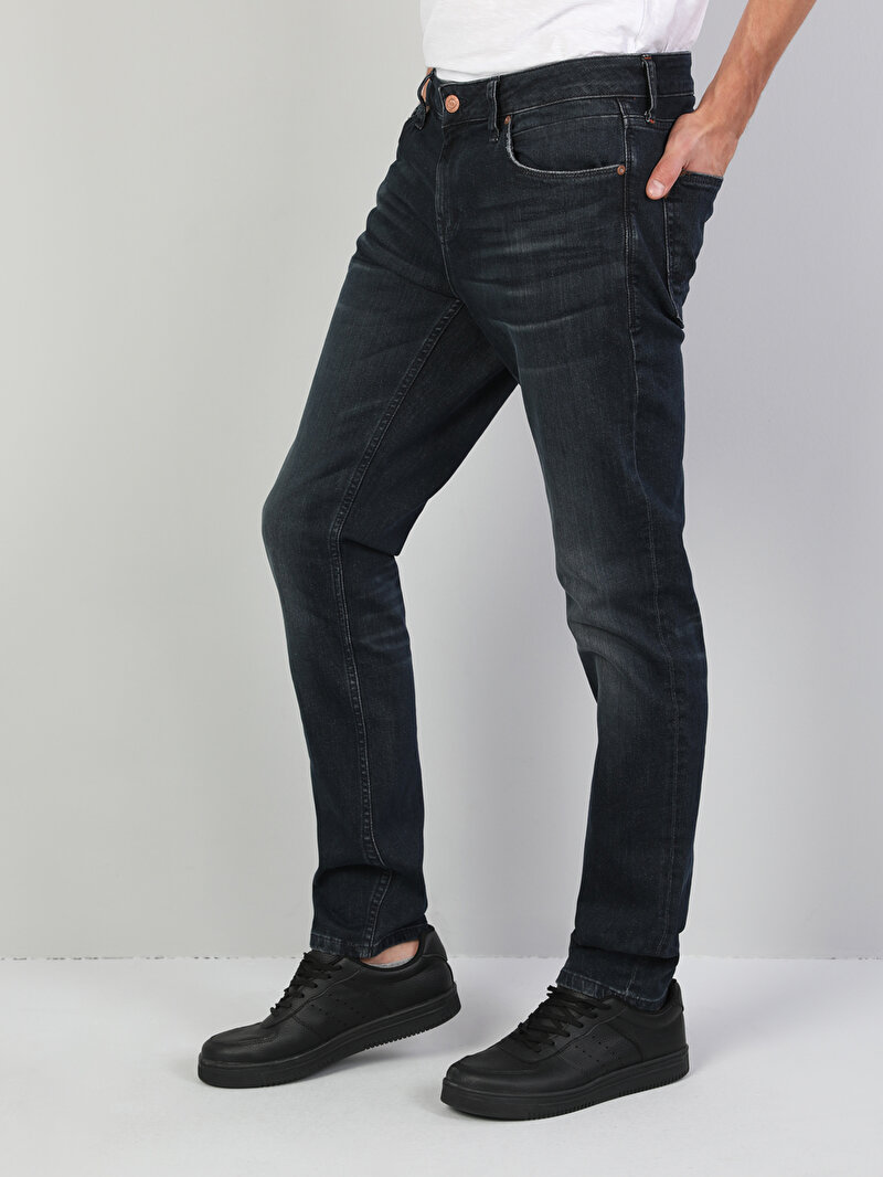 Imagine a Pantaloni De Barbati Albastru Marin Straight Fit 044 Karl Cl1046624