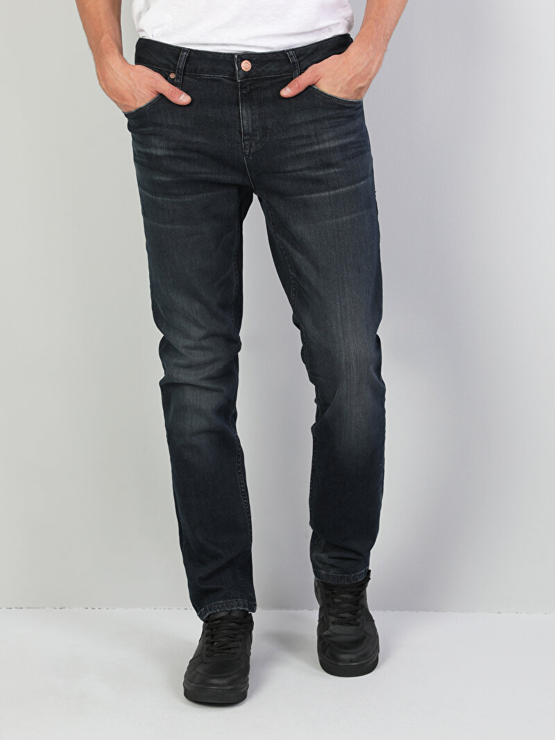 Afișați detalii pentru Pantaloni De Barbati Albastru Marin Straight Fit 044 Karl Cl1046624