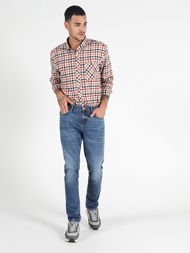 Afișați detalii pentru Pantaloni De Barbati Denim Straight Fit 044 Karl Cl1050583