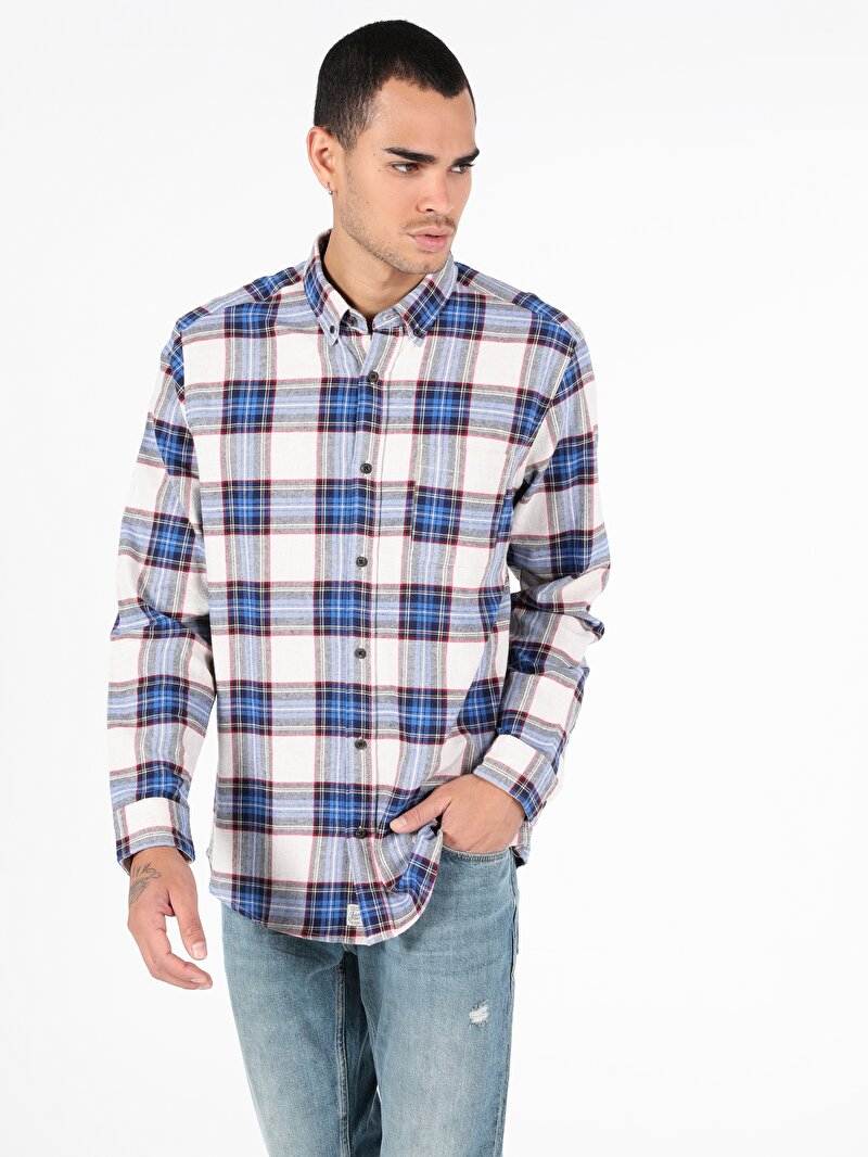 Imagine a Bej Barbati Camasa Cu Maneca Lunga Regular Fit