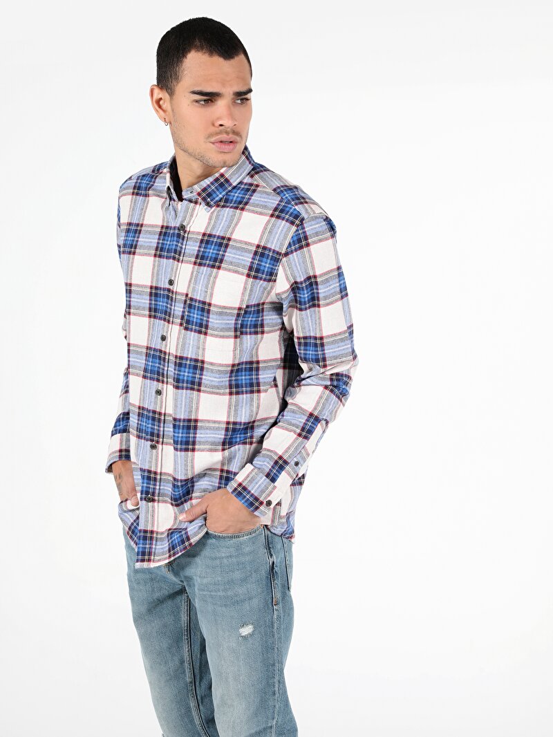 Afișați detalii pentru Bej Barbati Camasa Cu Maneca Lunga Regular Fit