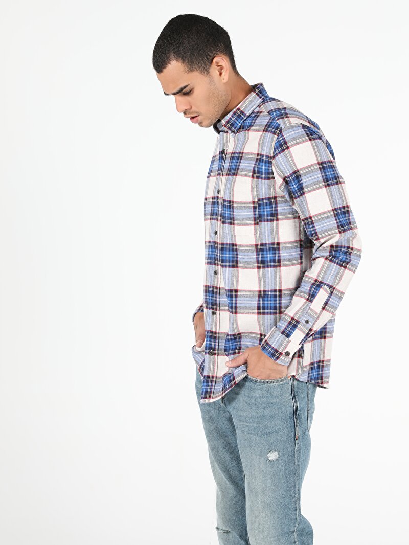 Afișați detalii pentru Bej Barbati Camasa Cu Maneca Lunga Regular Fit