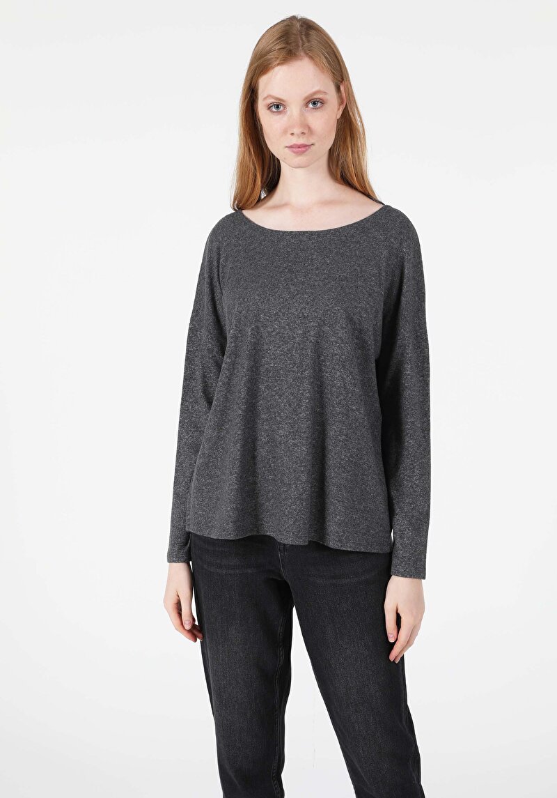 Imagine a Tricou Cu Maneca Lunga De Dama Antracit Comfort Fit  Cl1050526