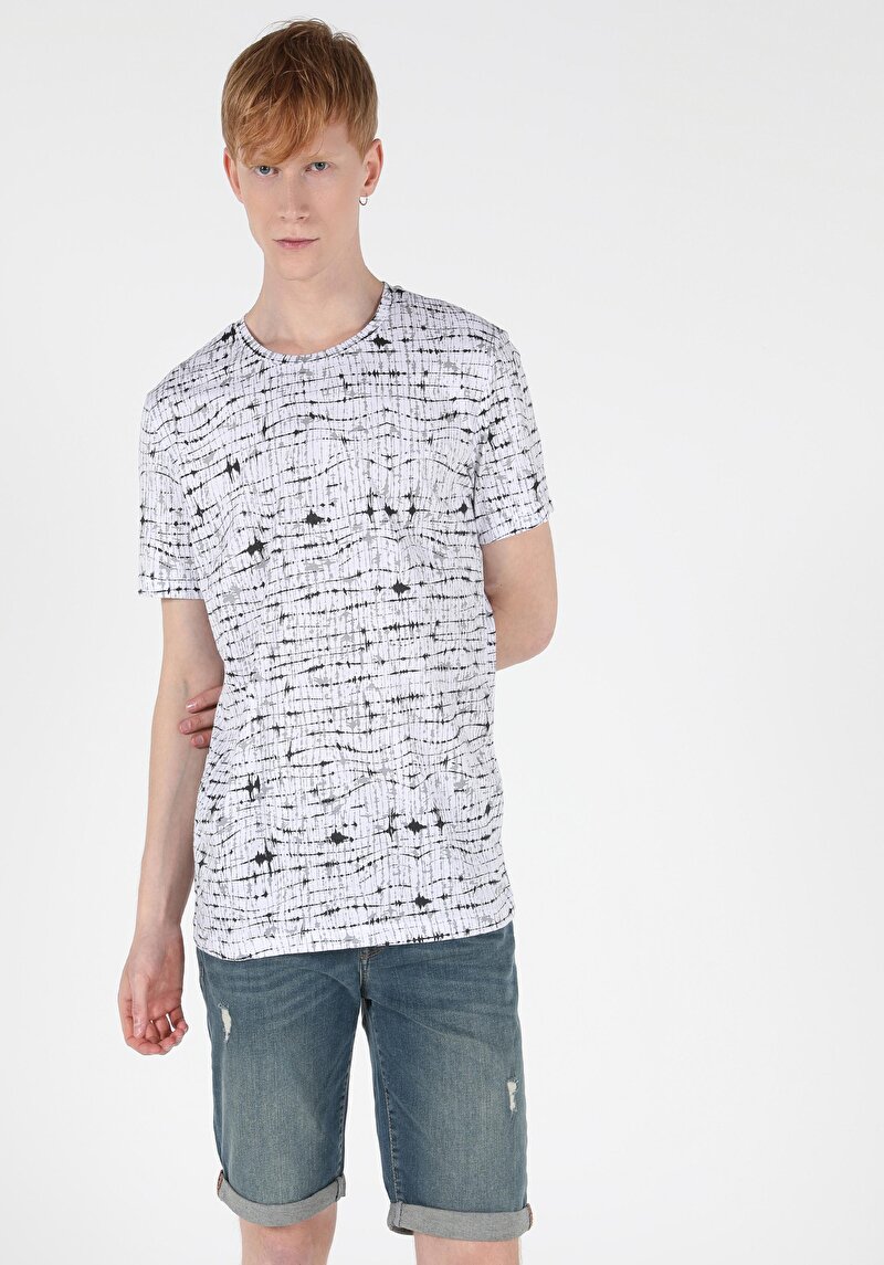 Imagine a Tricou Cu Maneca Scurta De Barbati Alb Regular Fit  Cl1050945