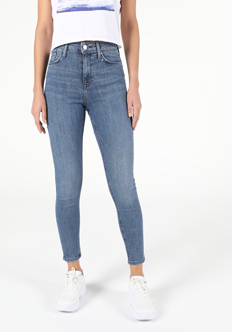 Imagine a Pantaloni De Dama Albastru Super Slim Fit 760 Diana Cl1053377