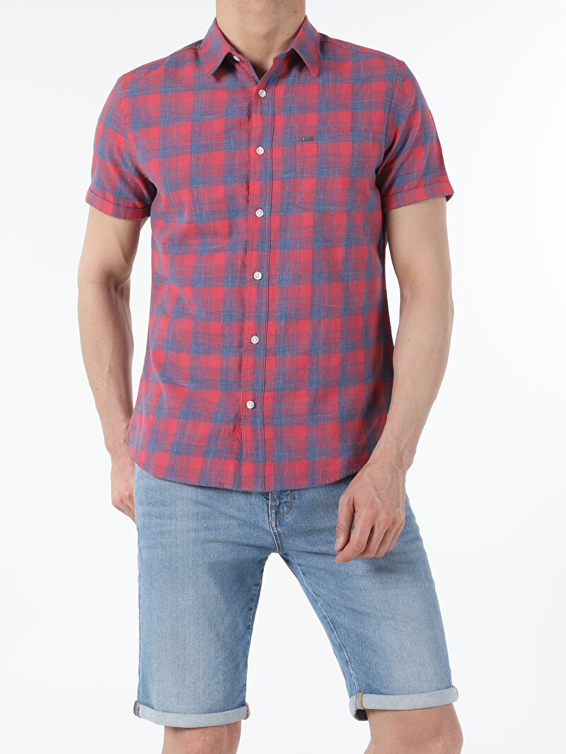 Afișați detalii pentru  Barbati Camasa Cu Maneca Scurta Slim Fit