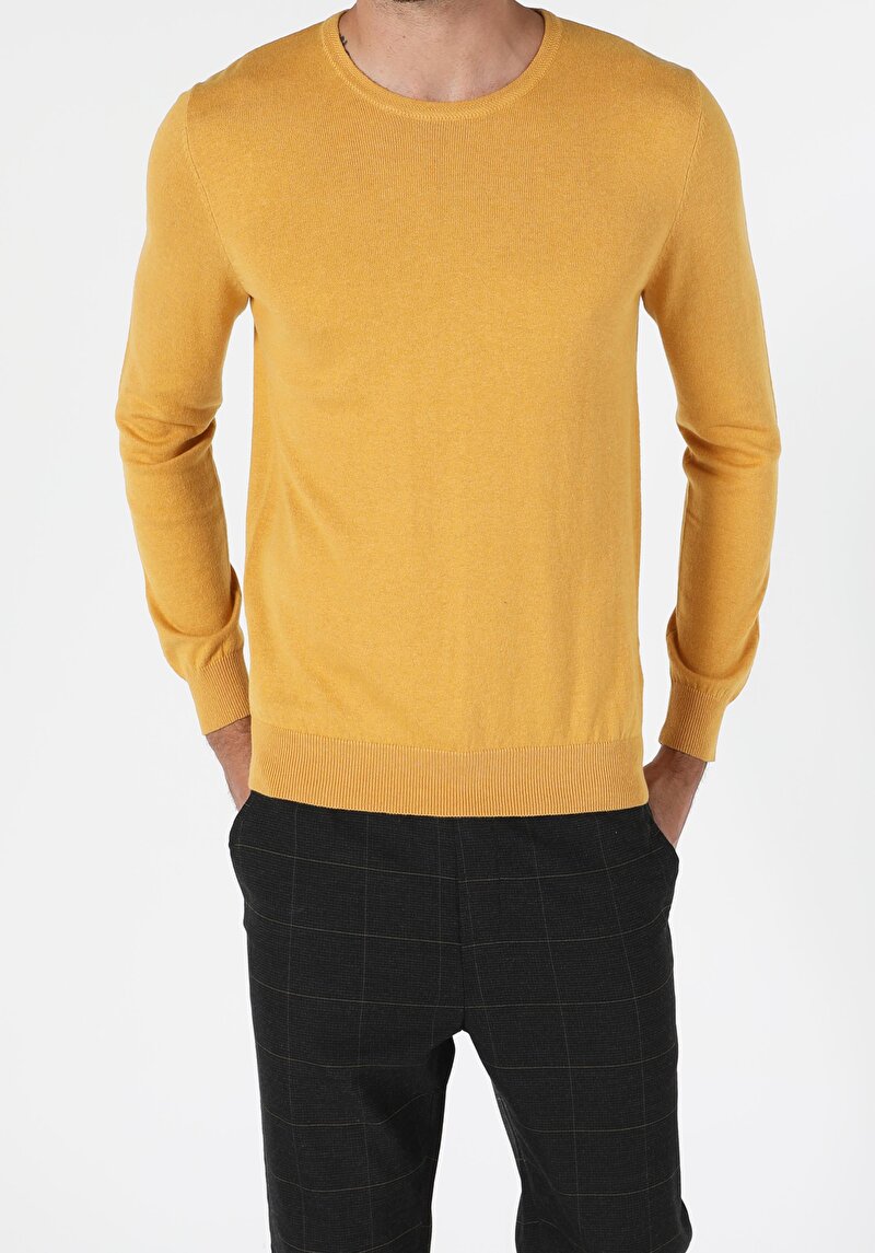 Imagine a Pulover De Barbati Galben Regular Fit  Cl1051445