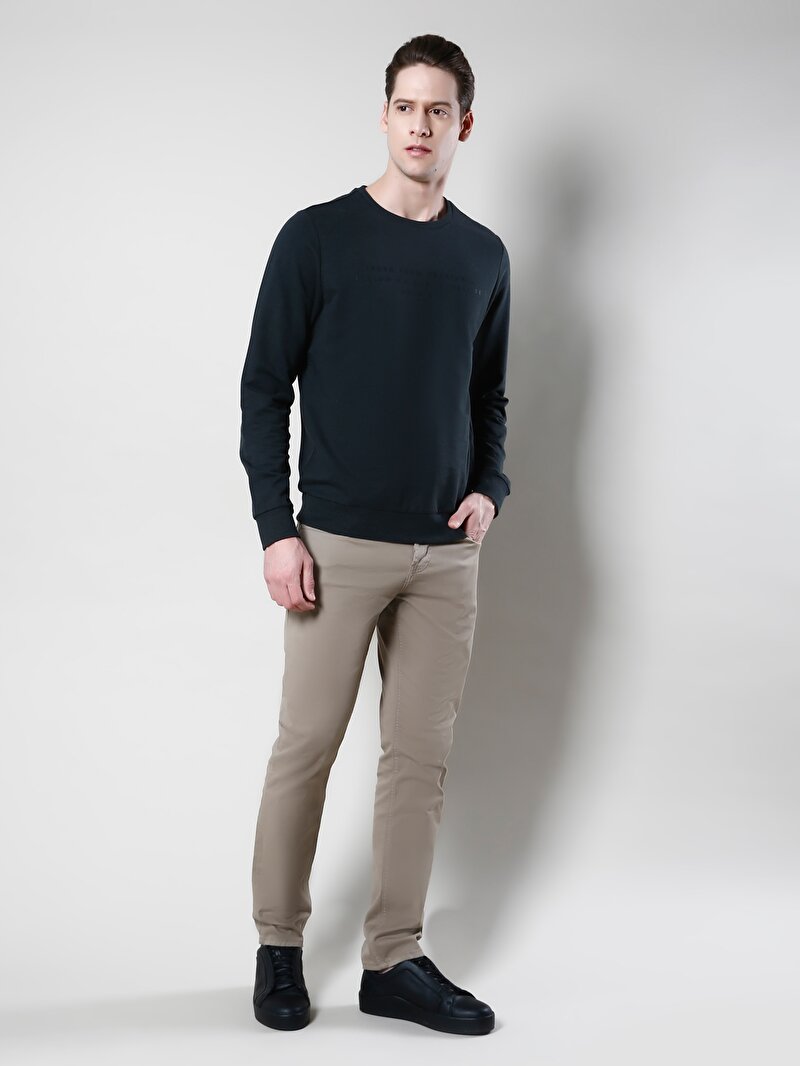 Afișați detalii pentru Pantaloni De Barbati Bej Straight Fit 044 Karl