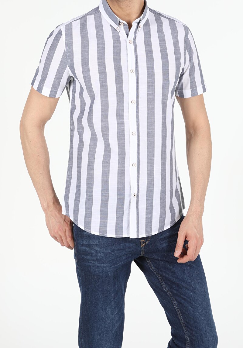 Imagine a Barbati Camasa Cu Maneca Scurta Slim Fit