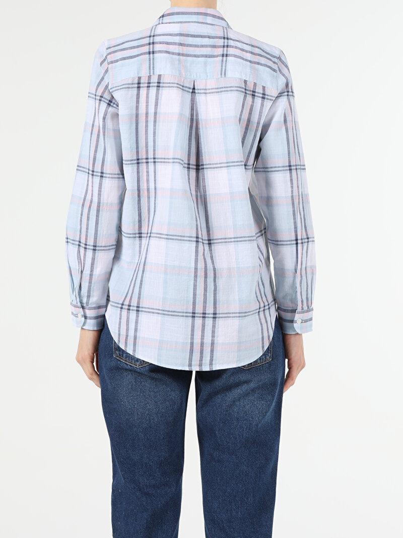 Afișați detalii pentru Albastru Deschis Femei Camasa Cu Maneca Lunga Regular Fit