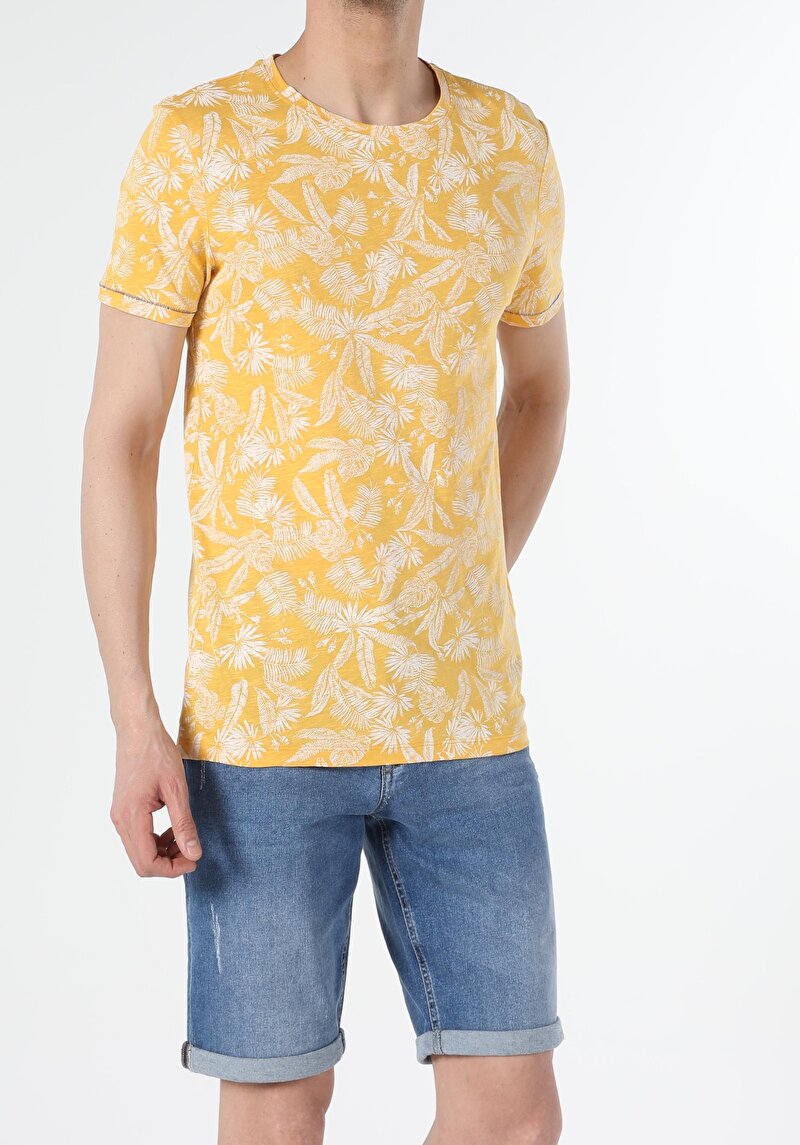 Imagine a Tricou Cu Maneca Scurta De Barbati Maro Regular Fit  Cl1053915