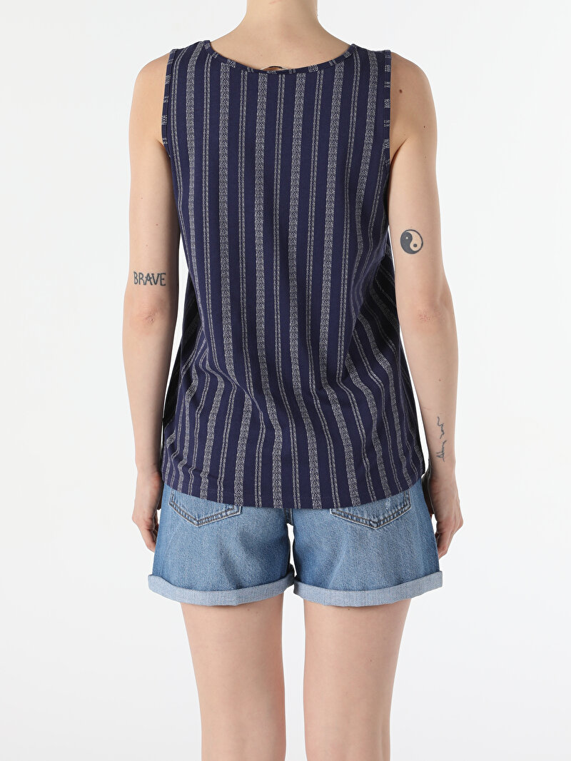 Afișați detalii pentru Maiou De Dama Albastru Marin Regular Fit  Cl1054016