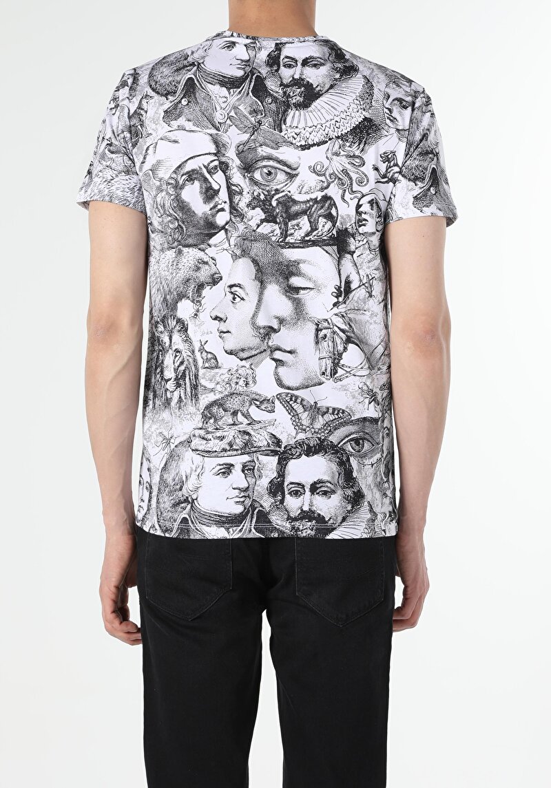 Afișați detalii pentru Tricou Cu Maneca Scurta De Barbati Alb Regular Fit  Cl1054068