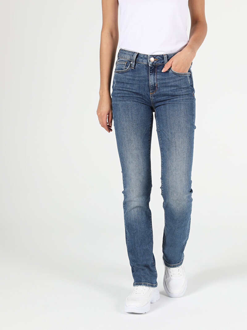 Imagine a Blugi De Dama Cu Talie Medie Regular Fit 792 Mıla