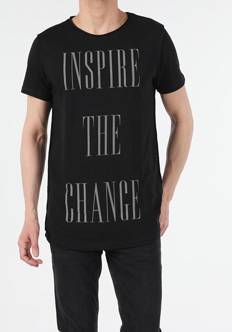 Imagine a Tricou Cu Maneca Scurta De Barbati Negru Long Fit Cl1053914