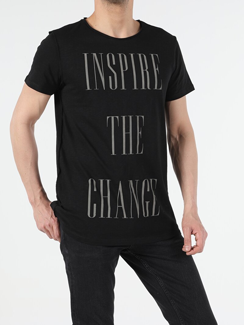 Imagine a Tricou Cu Maneca Scurta De Barbati Negru Long Fit Cl1053914