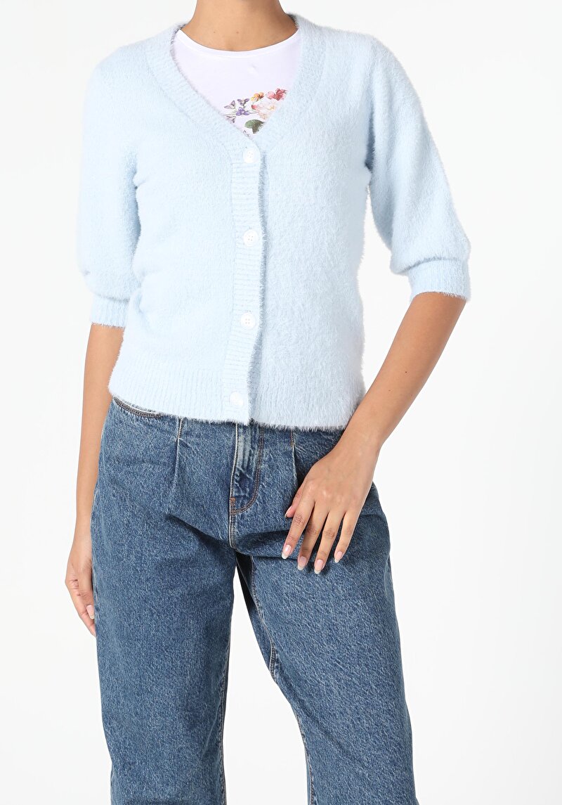 Afișați detalii pentru Cardigan De Dama Albastru Slim Fit  Cl1055317