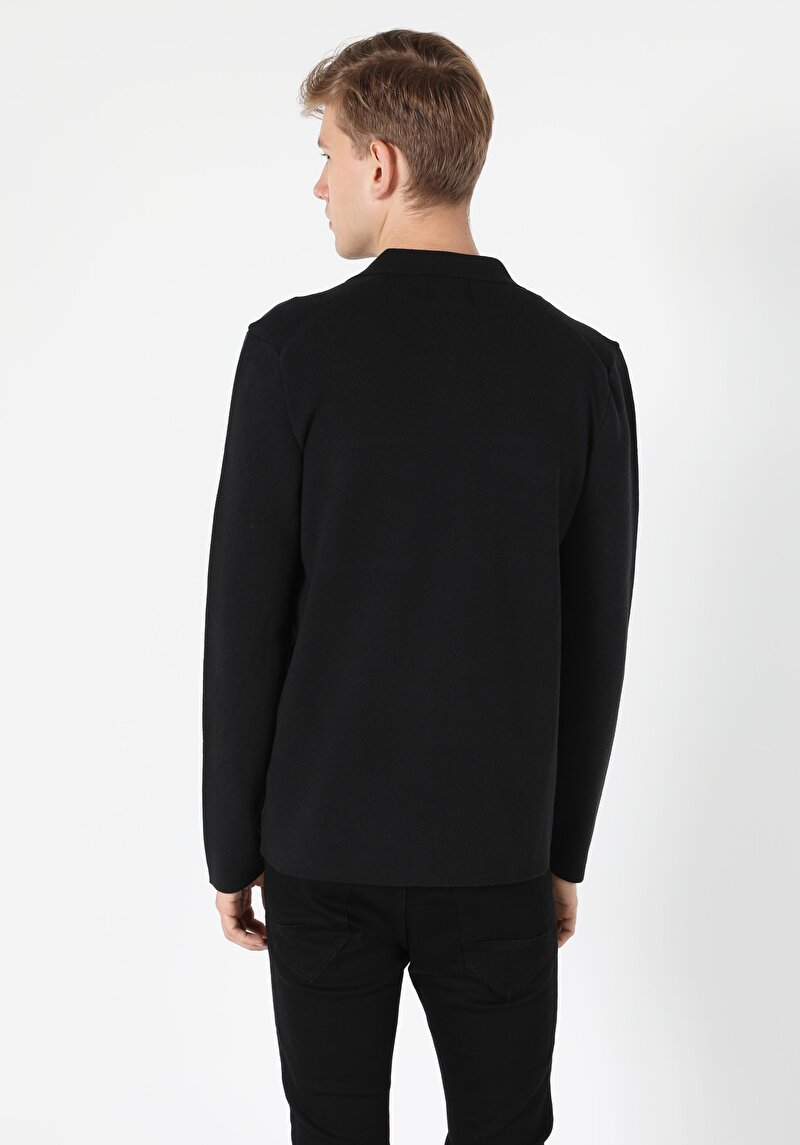 Afișați detalii pentru Cardigan De Barbati Negru Regular Fit  Cl1055414