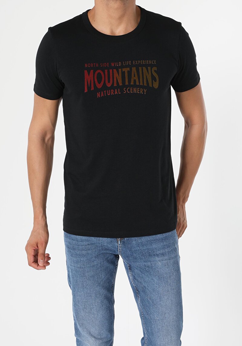 Imagine a Tricou Cu Maneca Scurta De Barbati Albastru Marin Regular Fit  Cl1055491