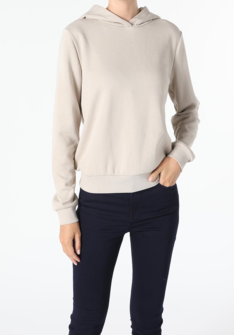 Imagine a Hanorac / Bluza De Dama Bej Regular Fit Cl1055506