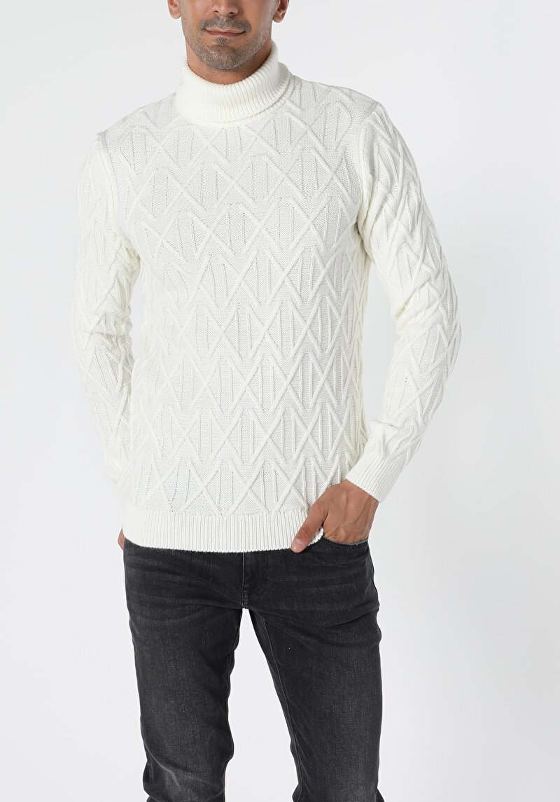 Imagine a Pulover De Barbati Alb Slim Fit  Cl1056012