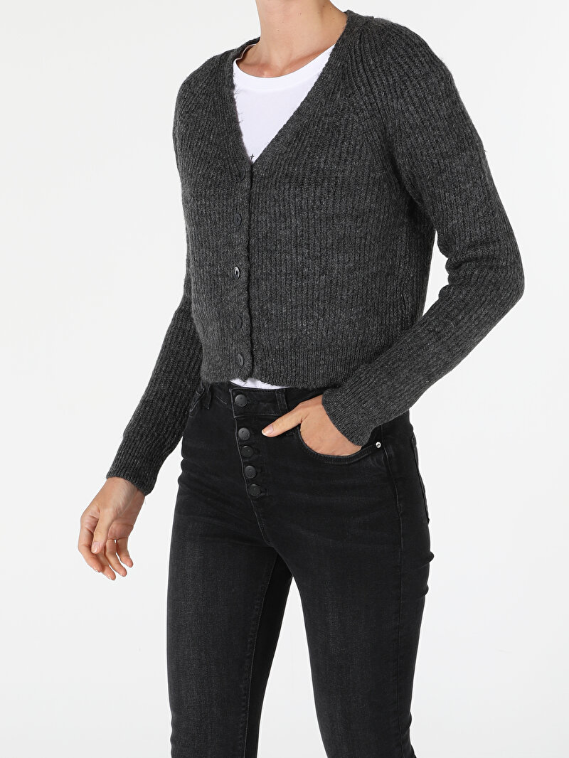 Afișați detalii pentru Cardigan De Dama Antracit Regular Fit  Cl1056494