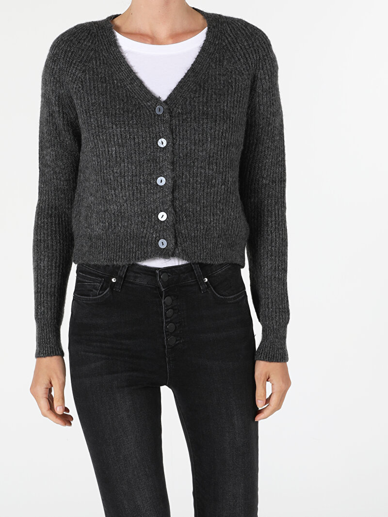 Afișați detalii pentru Cardigan De Dama Antracit Regular Fit  Cl1056494