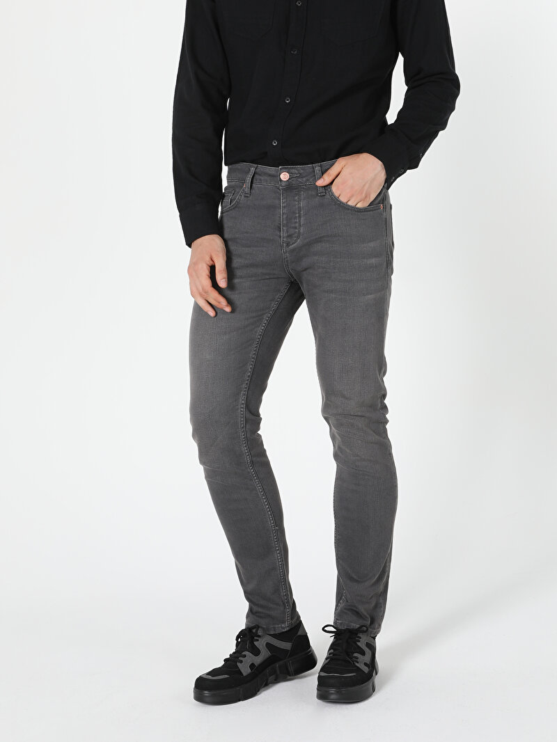 Imagine a Pantaloni De Barbati Albastru Inchis Straight Fit 044 Karl Cl1057155