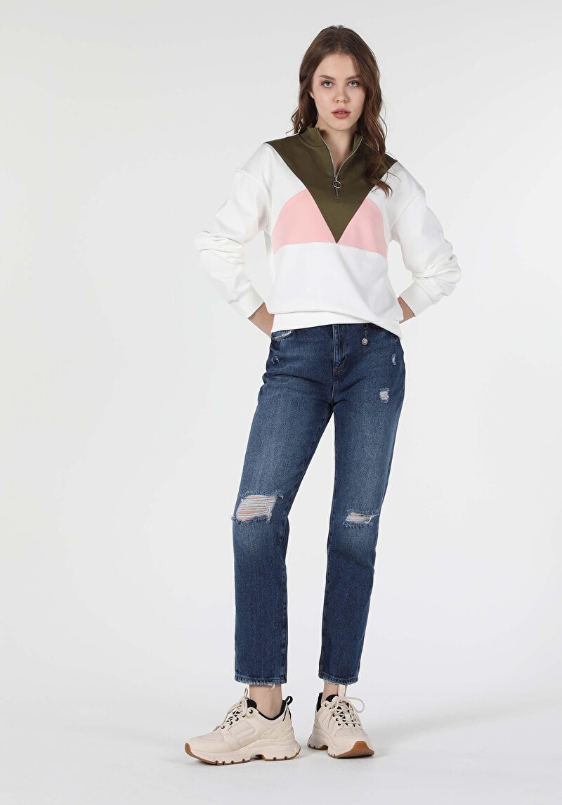 Imagine a Hanorac / Bluza De Dama Alb Regular Fit  Cl1057334
