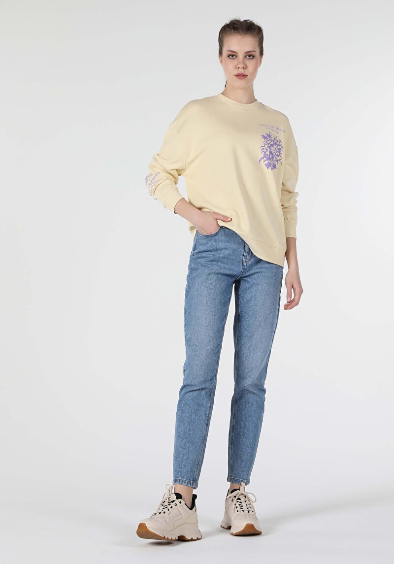 Imagine a Hanorac / Bluza De Dama Galben Comfort Fit Cl1057351