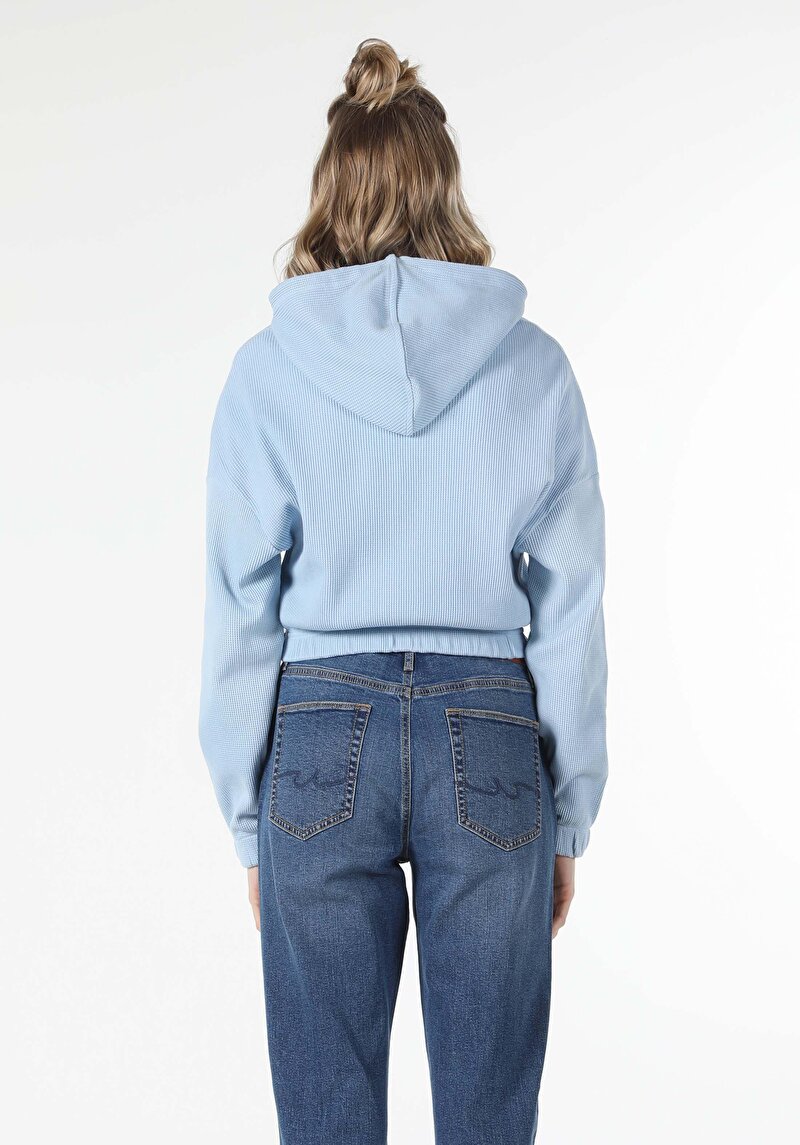 Imagine a Tricou Cu Maneca Lunga De Dama Albastru Regular Fit Cl1057369