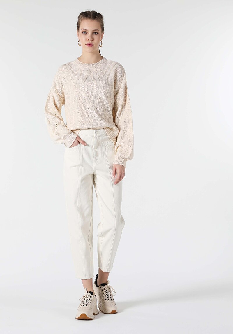 Imagine a Pulover De Dama Ecru Comfort Fit Cl1057379