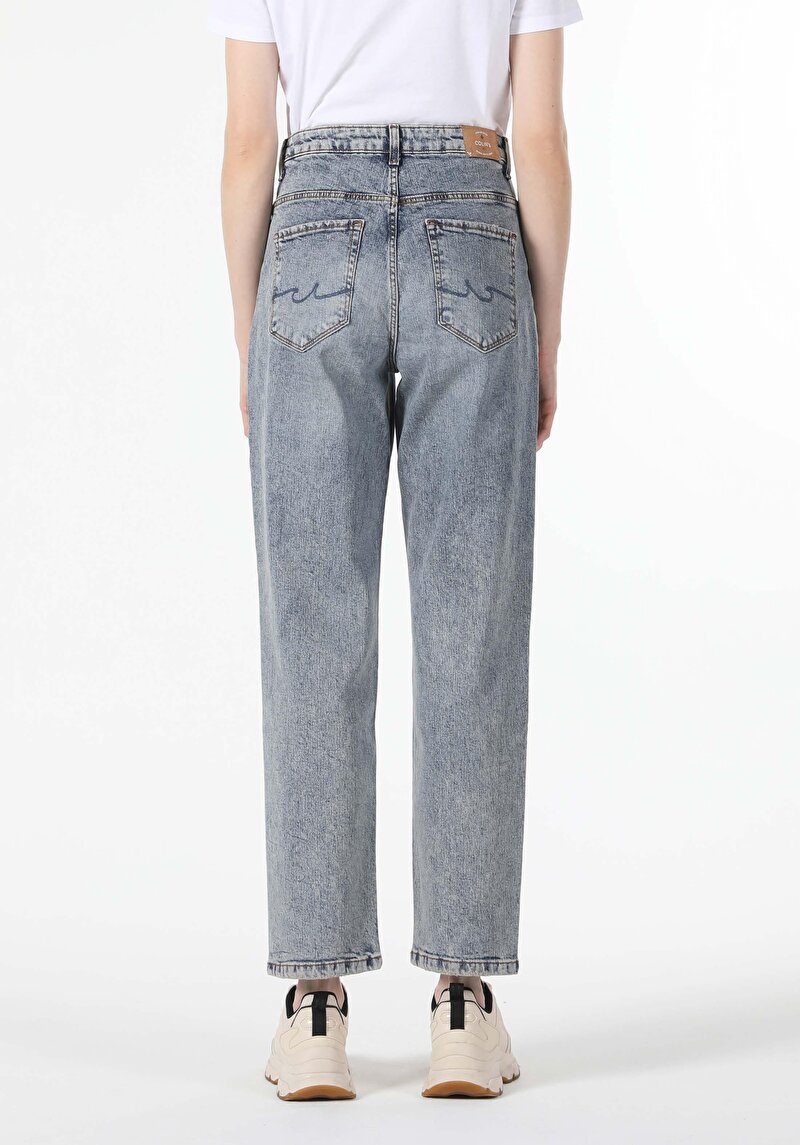 Afișați detalii pentru Lungime Mare Fit Talie Talie Slăbire Picior Denim Pentru Femei Blugi