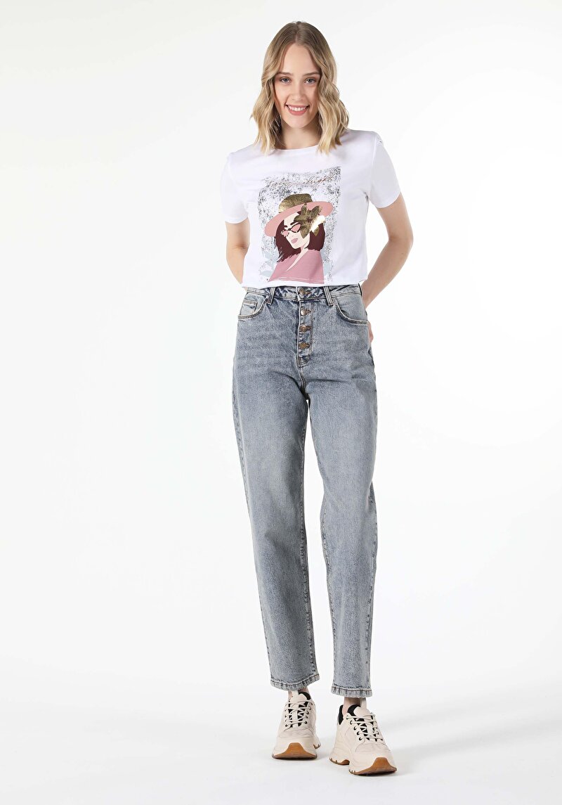 Afișați detalii pentru Lungime Mare Fit Talie Talie Slăbire Picior Denim Pentru Femei Blugi