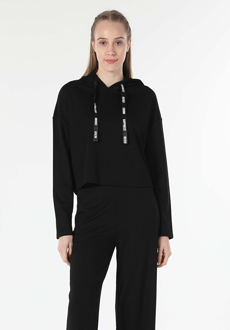 Afișați detalii pentru Tricou Cu Maneca Lunga De Dama Negru Regular Fit  Cl1058515