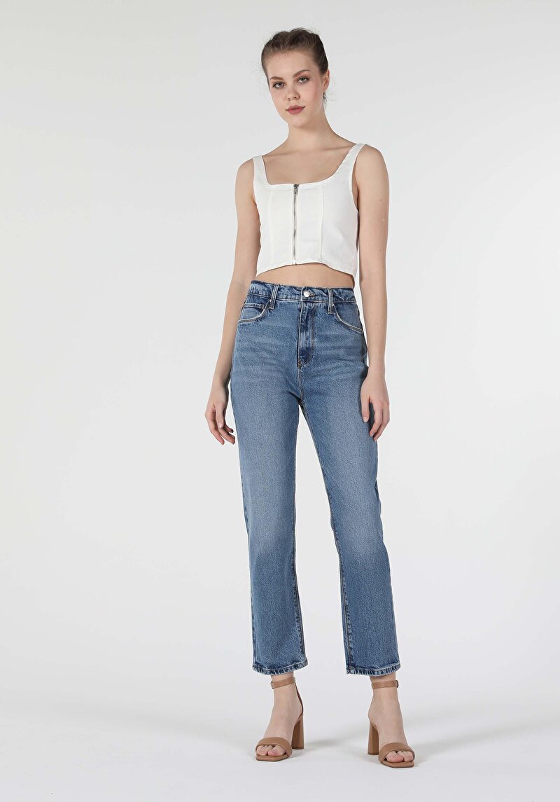 Imagine a Pantaloni De Dama Albastru Deschis Regular Fit 900 Laris Cl1058720
