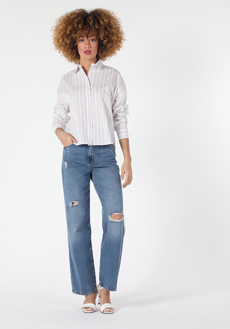 Imagine a Camasa Cu Maneca Lunga De Dama Alb Regular Fit Cl1057215