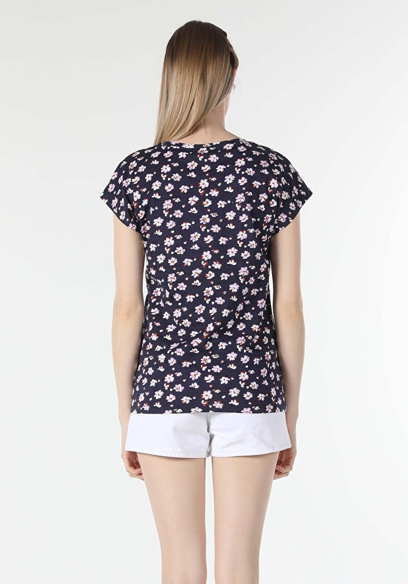 Afișați detalii pentru Tricou Cu Maneca Scurta De Dama Albastru Marin Regular Fit  Cl1058155