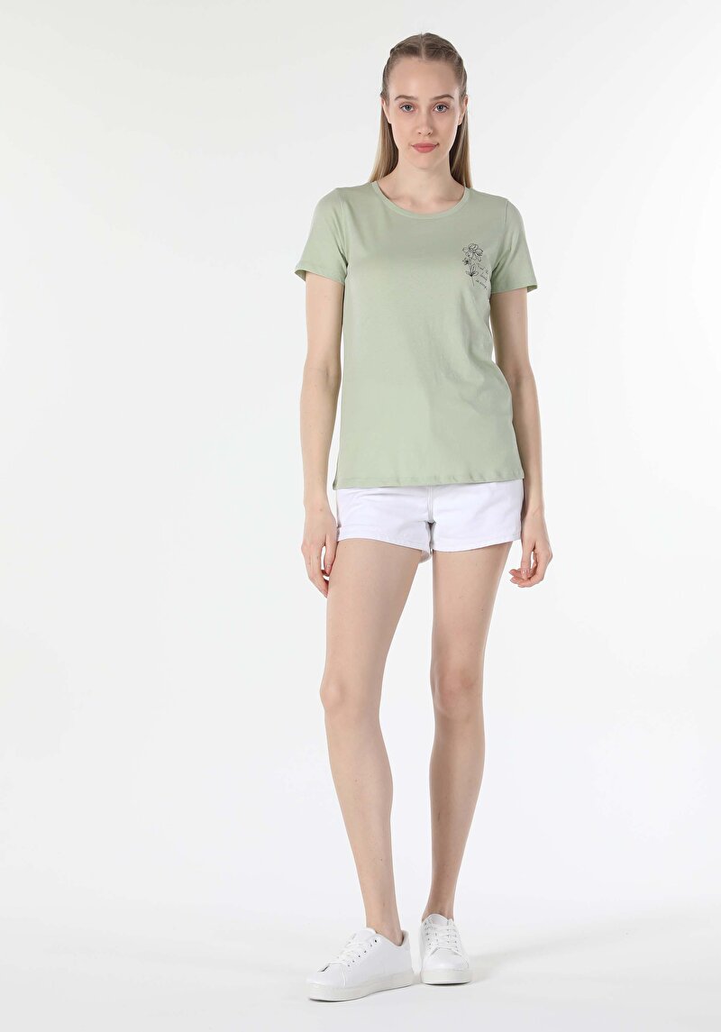 Afișați detalii pentru Tricou Cu Maneca Scurta De Dama Verde Regular Fit  Cl1058478