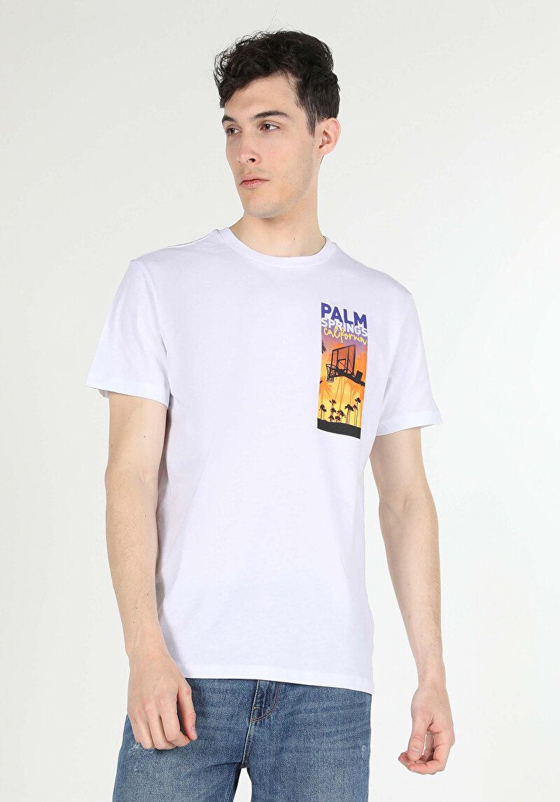 Imagine a Tricou Cu Maneca Scurta De Barbati Alb Comfort Fit  Cl1058662