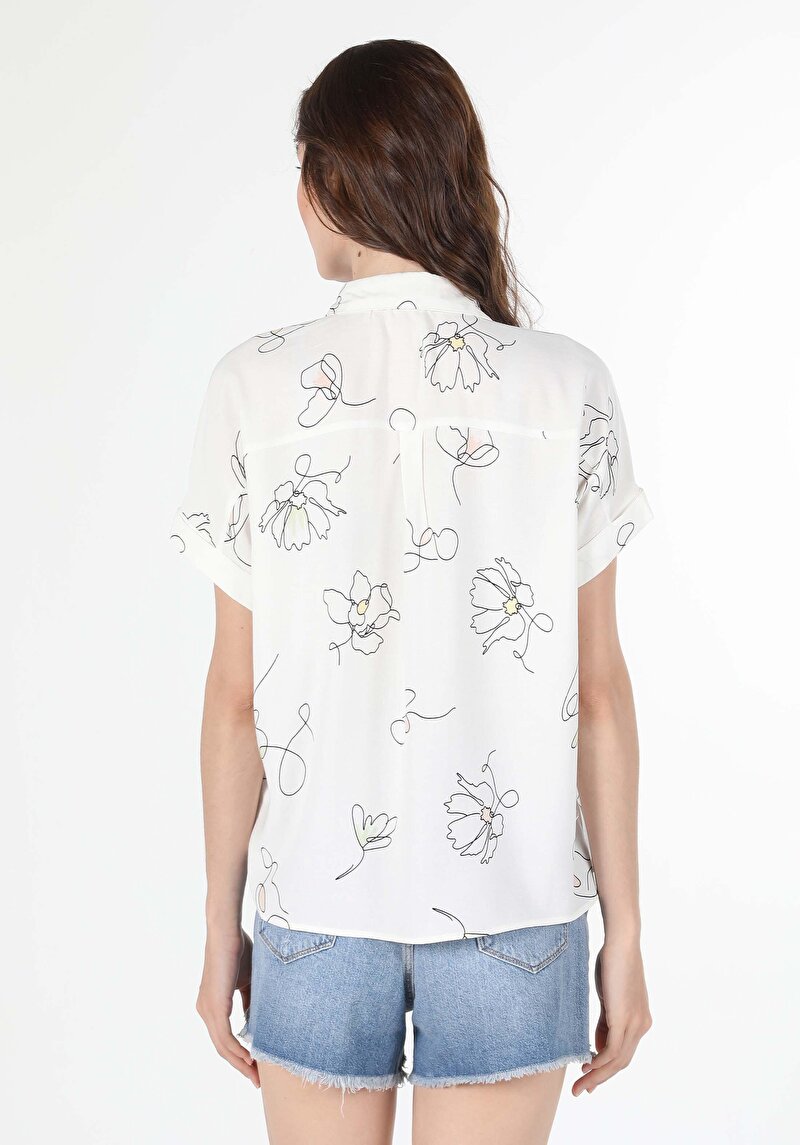 Imagine a Camasa Cu Maneca Scurta De Dama Alb Regular Fit  Cl1058768